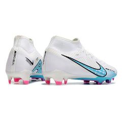 Nike Zoom Mercurial Superfly 9 Academy White Blue and Pink Firm Ground FG Football Boot