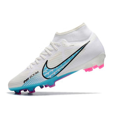 Nike Zoom Mercurial Superfly 9 Academy White Blue and Pink Firm Ground FG Football Boot