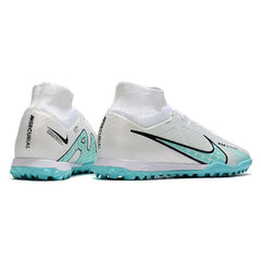 Nike Zoom Mercurial Superfly 9 Elite White and Blue Turf TF Football Boot