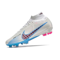 Nike Zoom Mercurial Superfly 9 Elite White Blue and Pink Firm Ground FG Football Boot