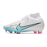 Nike Zoom Mercurial Superfly 9 Elite White Light Blue and Pink Firm Ground FG Football Boot