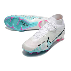 Nike Zoom Mercurial Superfly 9 Elite White Light Blue and Pink Firm Ground FG Football Boot