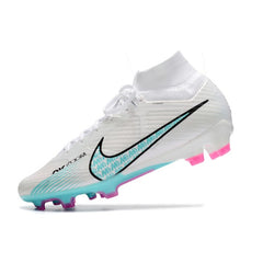 Nike Zoom Mercurial Superfly 9 Elite White Light Blue and Pink Firm Ground FG Football Boot