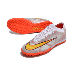 Nike Zoom Mercurial Vapor 15 Elite Silver and Orange Turf TF Football Boot