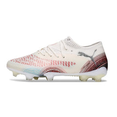 Puma Future 8 Low Cut White and Red Firm Ground FG Football Boot
