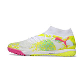 Puma Future 8 White, Pink and Yellow Turf TF Football Boot