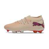 Puma Future 9 Low Cut Beige and Pink Firm Ground FG Football Boot
