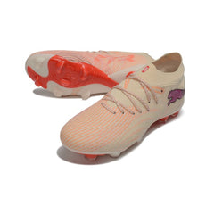 Puma Future 9 Low Cut Beige and Pink Firm Ground FG Football Boot