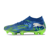 Puma Future 9 Low Cut Blue and Fluorescent Green Firm Ground FG Football Boot