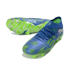 Puma Future 9 Low Cut Blue and Fluorescent Green Firm Ground FG Football Boot