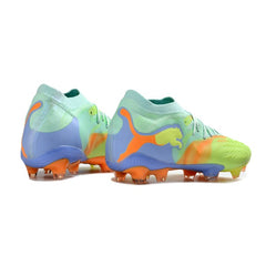 Puma Future 9 Low Cut Fluorescent Green and Light Blue Firm Ground FG Football Boot