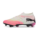 Puma Future 9 Low Cut White and Pink Firm Ground FG Football Boot