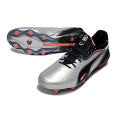 Puma King Ultimate Gray Black and Pink Firm Ground FG Football Boot