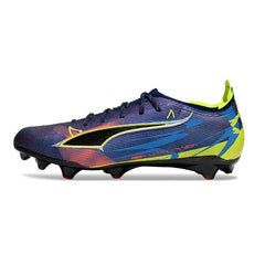 Puma Ultra 5 Carbon Blue and Fluorescent Green Firm Ground FG Football Boot
