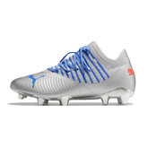 Chuteira Campo Puma Future Z 1.3 FG Cinza,Azul e Laranja - VN Esportes