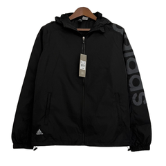 Adidas Black and Grey Windbreaker Jacket