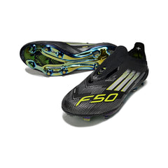 Adidas F50+ Elite Laceless Black White and Green Firm Ground FG Football Boot