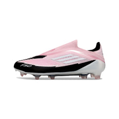 Adidas F50 Elite Laceless Light Pink and Black Firm Ground FG Football Boot