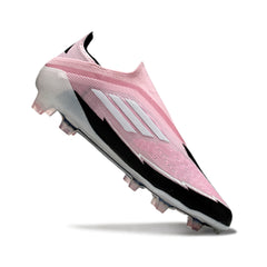 Adidas F50 Elite Laceless Light Pink and Black Firm Ground FG Football Boot