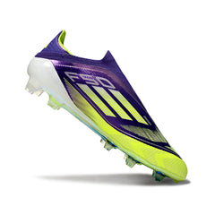 Adidas F50 Elite Laceless Purple and Green Firm Ground FG Football Boot
