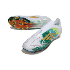 Adidas F50 Elite Laceless White and Green Firm Ground FG Football Boot