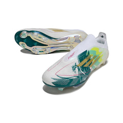 Adidas F50+ Elite Laceless White and Green Mo Salah Pack Firm Ground FG Football Boot