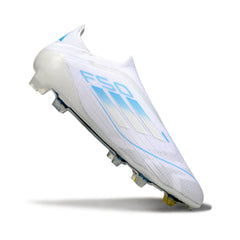Adidas F50 Elite Laceless White and Light Blue Firm Ground FG Football Boot