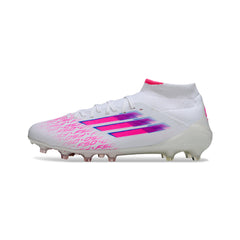 Adidas F50 Elite Mid Cut White and Pink Firm Ground FG Football Boot