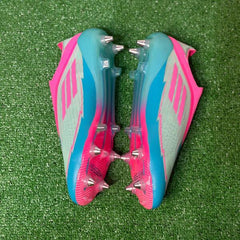 Adidas F50 Primeknit Elite Light Blue and Pink Mixed Studs SG Football Boot Size 44,5 Eur