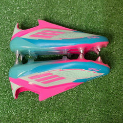 Adidas F50 Primeknit Elite Light Blue and Pink Mixed Studs SG Football Boot Size 44,5 Eur