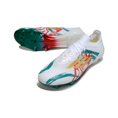 Adidas F50 Primeknit Elite White Red and Green Firm Ground FG Football Boot
