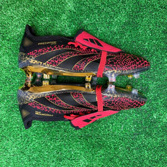 Adidas Predator 25 Elite Tongue Black and Red Firm Ground FG Football Boot Size 42 Eur