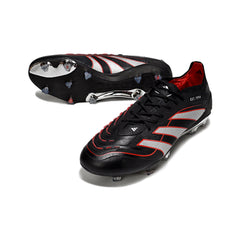 Adidas Predator 25 Elite Black Silver and Red Firm Ground FG Football Boot