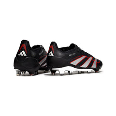 Adidas Predator 25 Elite Black Silver and Red Firm Ground FG Football Boot