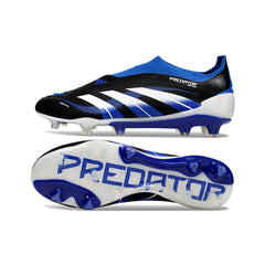 Adidas Predator 25 Elite Laceless Black White and Blue Firm Ground