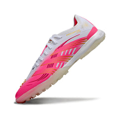 Adidas Predator 25 Elite White and Pink Turf TF Football Boot