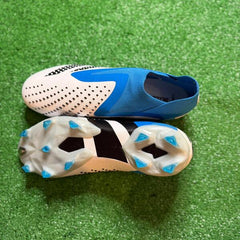 Adidas Predator Accuracy+ White Blue and Black Firm Ground FG Football Boot Size 42,5 Eur