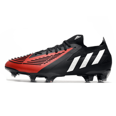 Chuteira Adidas Predator Edge.1 Low FG Preta e Vermelha - VN Esportes
