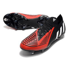 Chuteira Adidas Predator Edge.1 Low FG Preta e Vermelha - VN Esportes