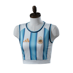 Argentina Adidas 2026 Home Women's Cropped Jersey Version Football T-Shirt