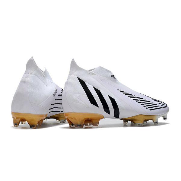 Chuteira Adidas Predator Edge+ FG Branca e Dourada - VN Esportes