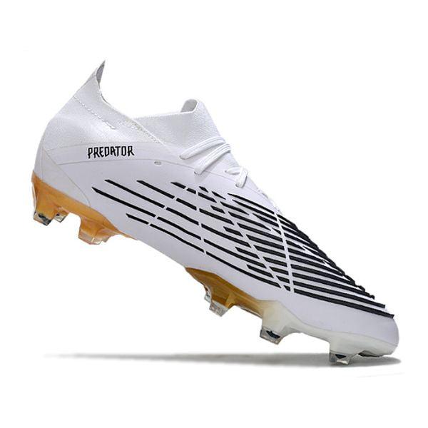 Chuteira Adidas Predator Edge.1 Low FG Branca e Dourada - VN Esportes