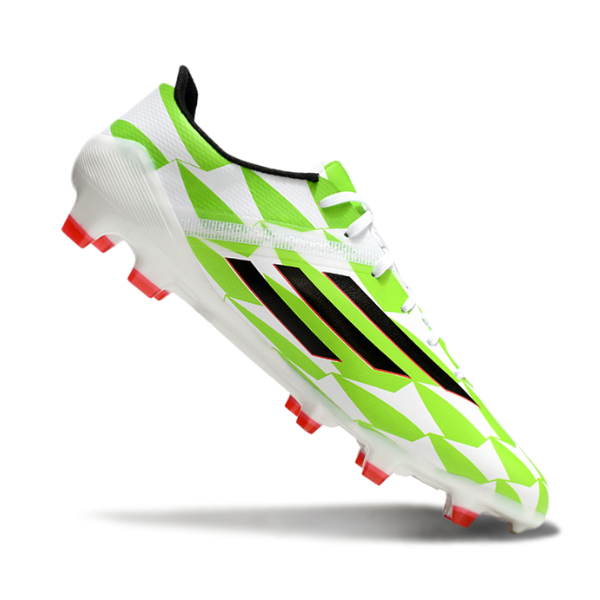 Adidas F50 Adizero White and Green Firm Ground FG Football Boot