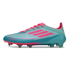 Adidas F50 Elite Light Blue and Pink Messi Pack Firm Ground FG Football Boot