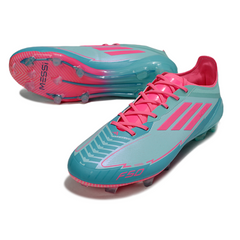 Adidas F50 Elite Light Blue and Pink Messi Pack Firm Ground FG Football Boot