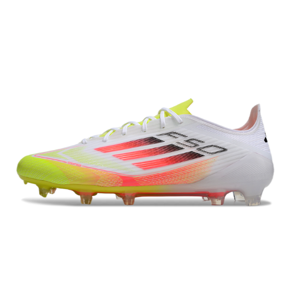 Adidas F50 Elite White, Orange, and Yellow Pack Firm Ground FG Football Boot