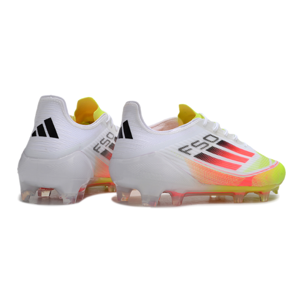 Adidas F50 Elite White, Orange, and Yellow Pack Firm Ground FG Football Boot