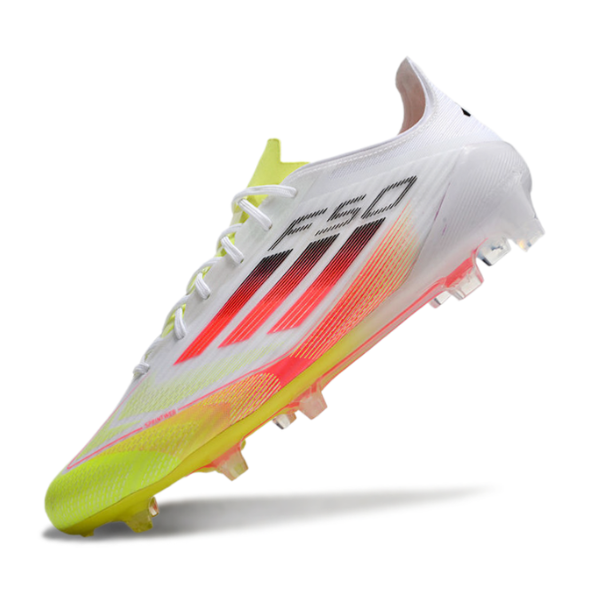Adidas F50 Elite White, Orange, and Yellow Pack Firm Ground FG Football Boot
