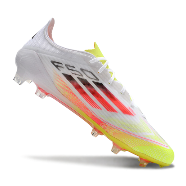 Adidas F50 Elite White, Orange, and Yellow Pack Firm Ground FG Football Boot