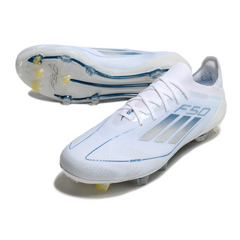 Adidas F50 Primeknit Elite White and Blue Pack Firm Ground FG Football Boot